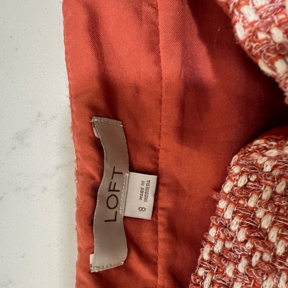 LOFT Coral Chevron Pencil Skirt - Picture 4 of 12